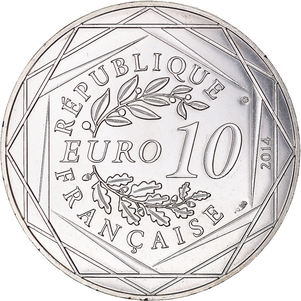 Francja, 10 Euro, Liberté Hiver Sempé, 2014, Paris, MS(63), Srebro