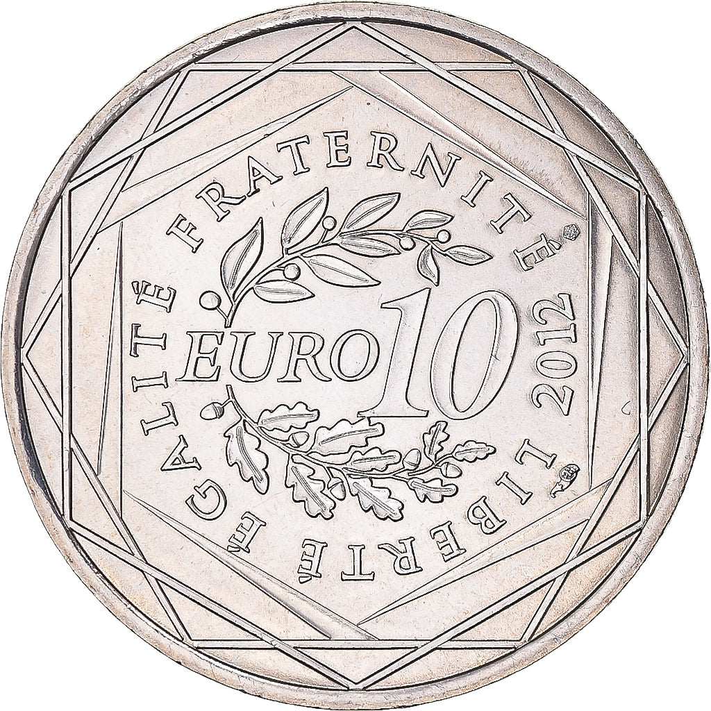 France, 10 Euro, Picardie, 2012, Paris, MS(63), Silver, KM:1882