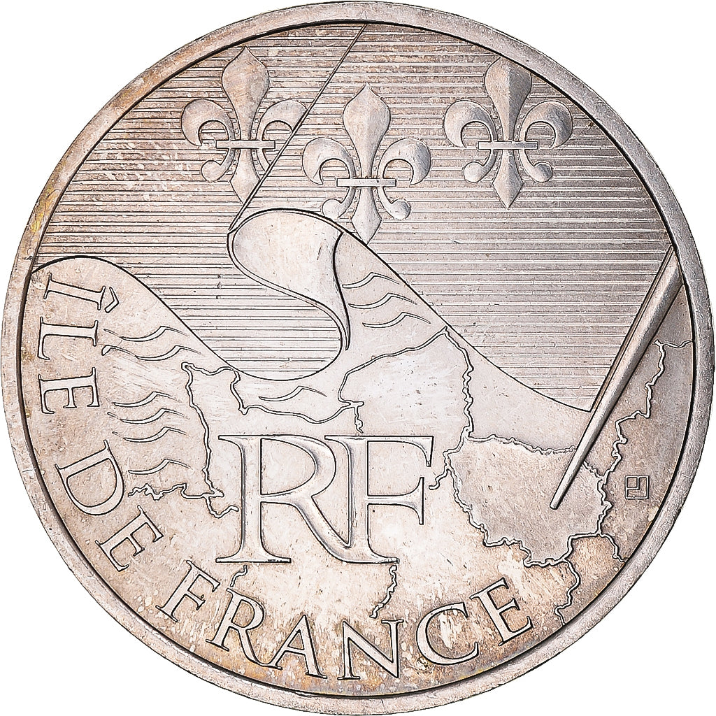 France, 10 Euro, 2010, Paris, Ile De France, MS(63), Silver, KM:1657
