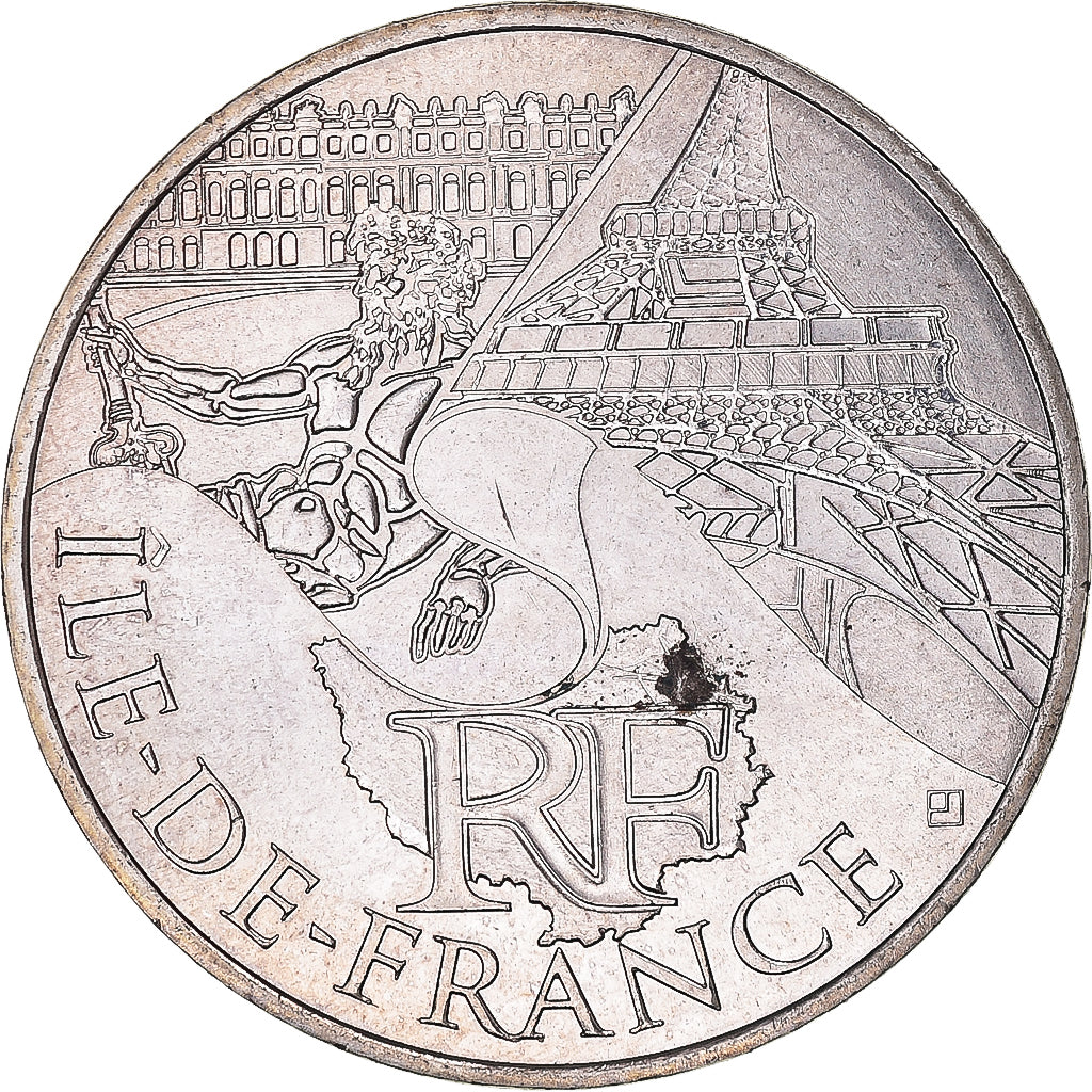 France, 10 Euro, 2011, Monnaie de Paris, Ile De France, AU(50-53), Silver