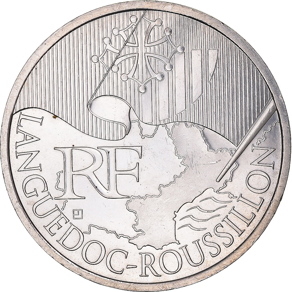 Frankrijk, 10 Euro, Languedoc-Rousillon, 2010, Paris, UNC-, Zilver, KM:1659