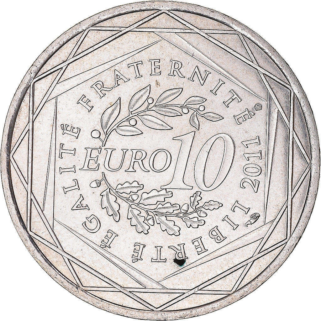 France, 10 Euro, Pays de la Loire, 2011, MS(63), Silver