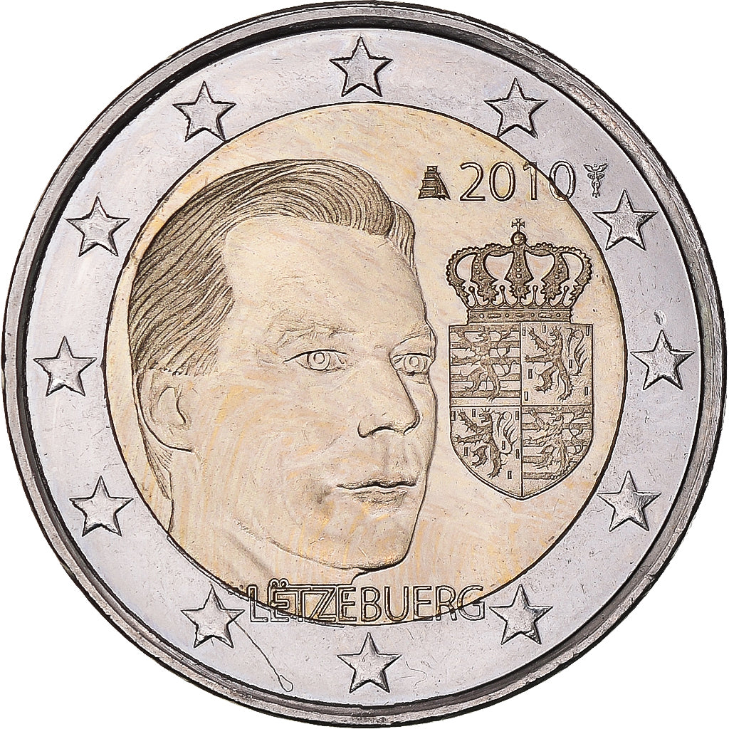 Luxembourg, 2 Euro, 2010, MS(63), Bi-Metallic