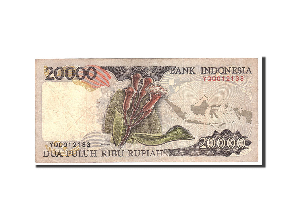 Banknote, Indonesia, 20,000 Rupiah, 1992, Undated, KM:132c, VF(20-25)