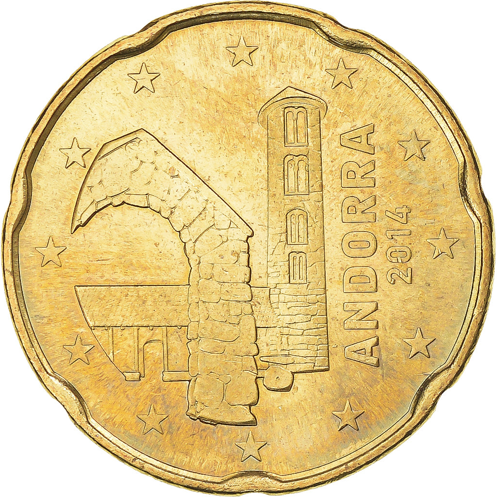 Andorra, 20 Euro Cent, 2014, PR, Aluminum-Bronze, KM:524