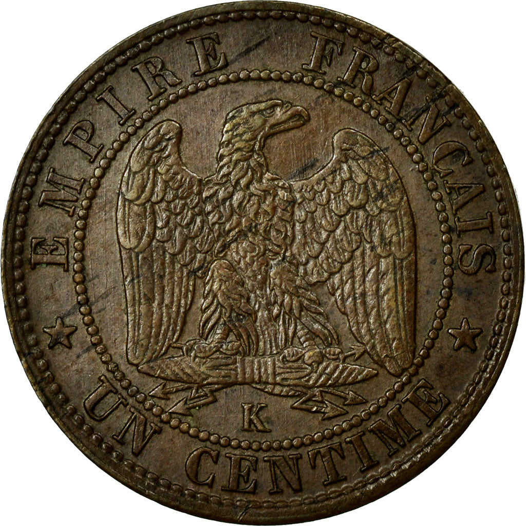 Coin, France, Napoleon III, Napoléon III, Centime, 1861, Bordeaux, AU(50-53)