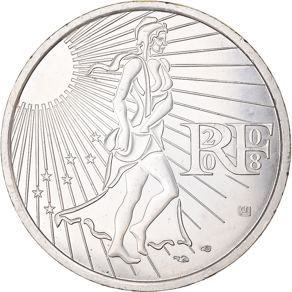 France, 15 Euro, 2008, Semeuse, MS(63), Silver, Gadoury:2, KM:1535