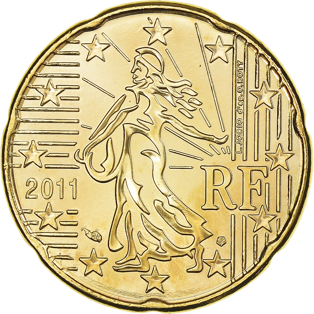 Francia, 20 Euro Cent, 2011, Paris, BU, FDC, Latón, Gadoury:5a, KM:1411