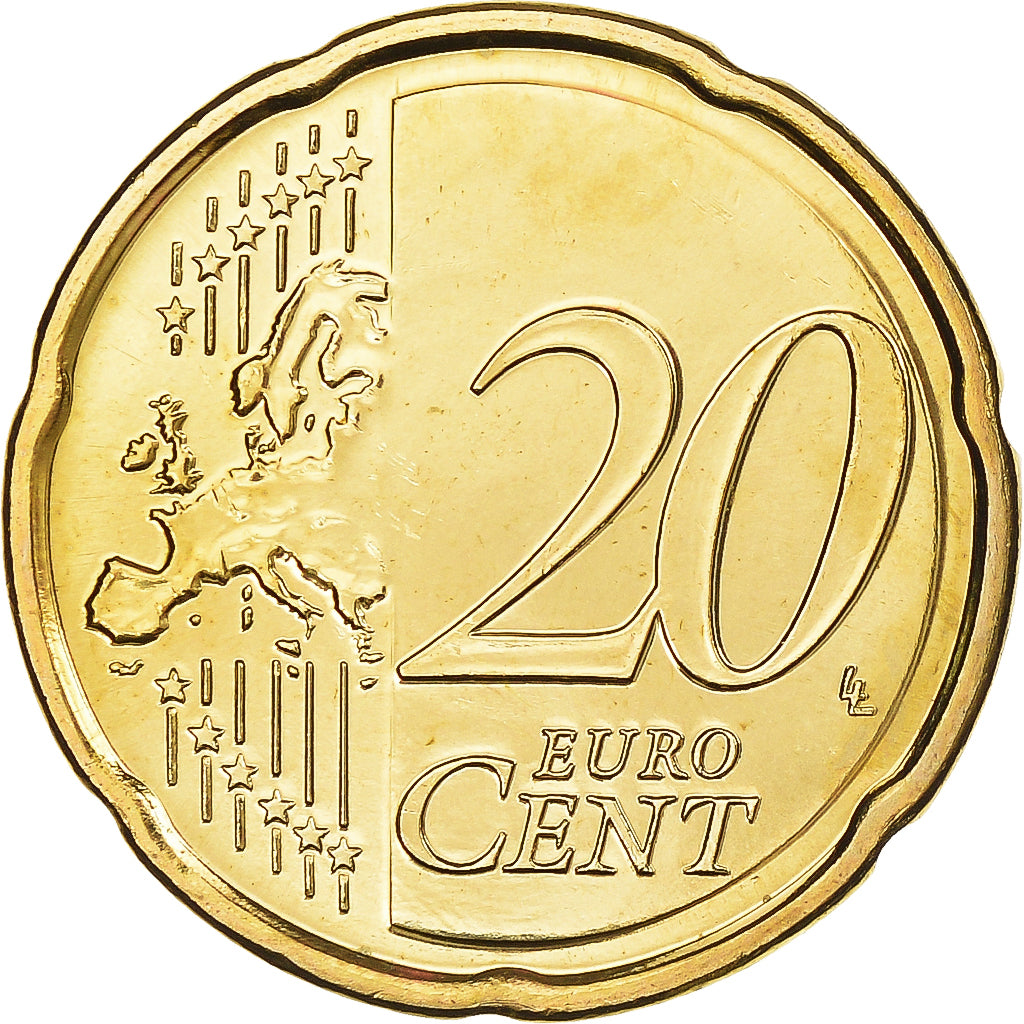 France, 20 Euro Cent, 2015, Paris, BU, MS(65-70), Brass