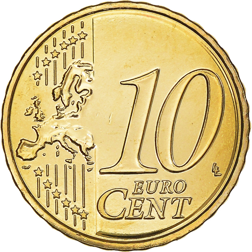 Francia, 10 Euro Cent, 2015, BU, FDC, Latón