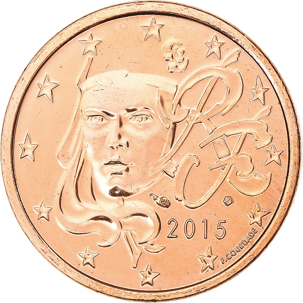 Francia, 5 Euro Cent, 2015, BU, FDC, Cobre chapado en acero