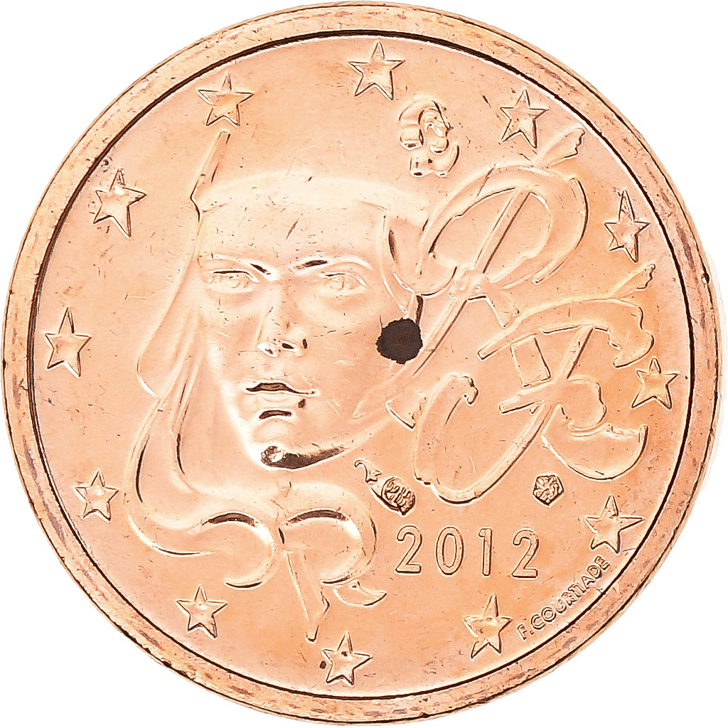 Francia, Euro Cent, 2012, Paris, BU, FDC, Cobre chapado en acero, Gadoury:1