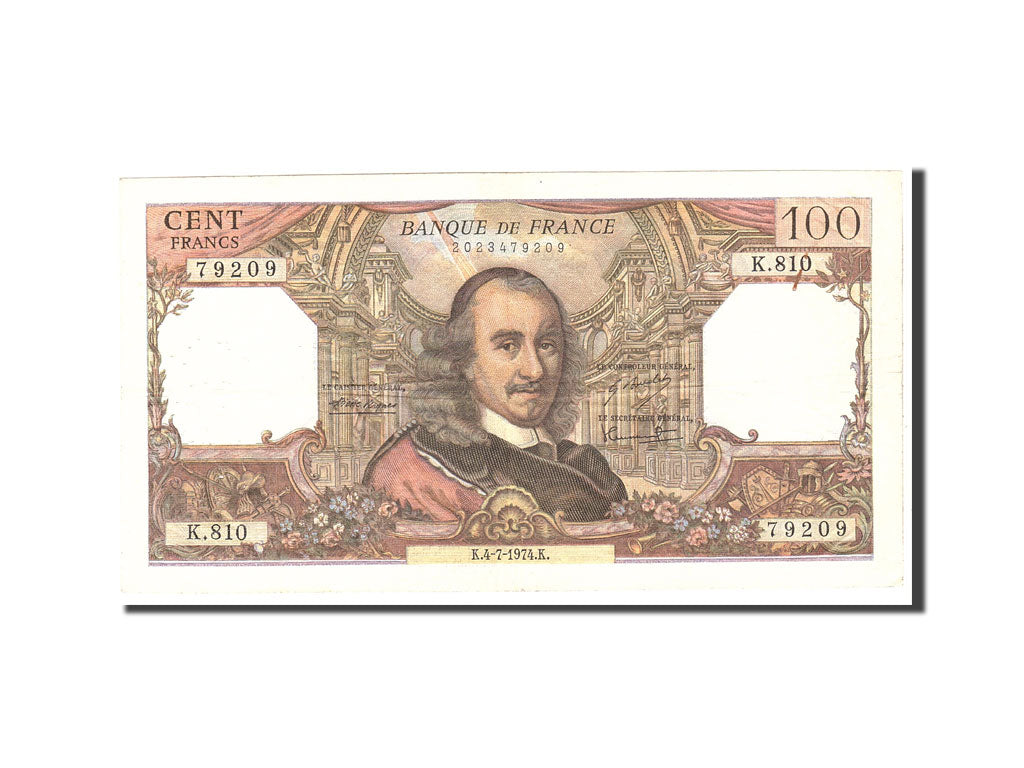 Banknot, Francja, 100 Francs, 1974, 1974-07-04, EF(40-45), Fayette:65.46