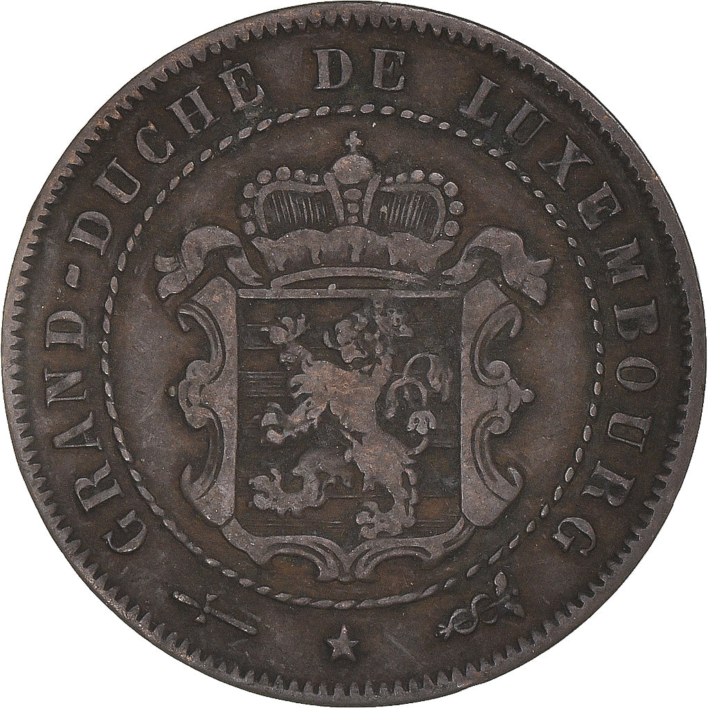 Coin, Luxembourg, William III, 2-1/2 Centimes, 1854, Utrecht, EF(40-45), Bronze