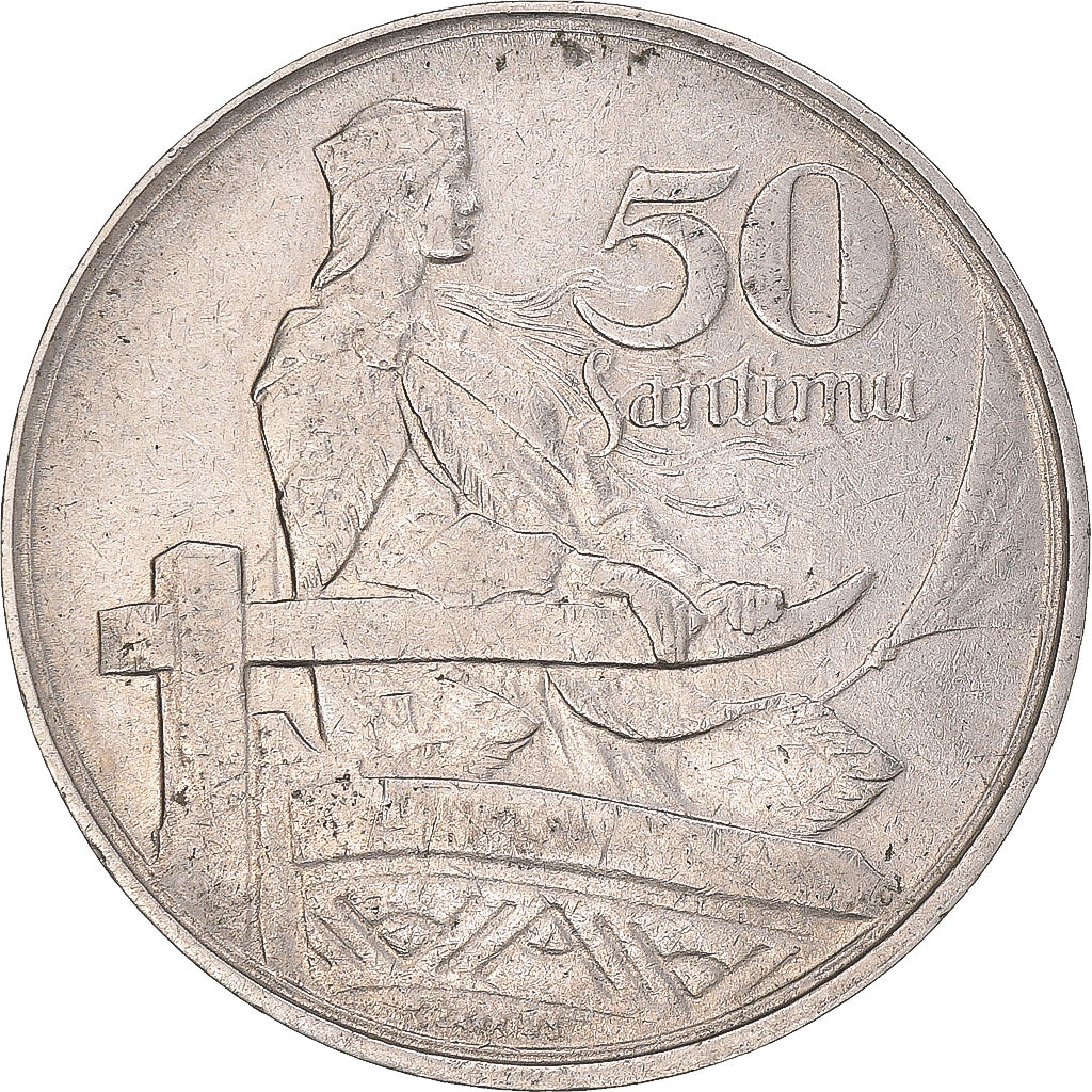 Monnaie, Lettonie, 50 Santimu, 1922, TTB, Nickel, KM:6