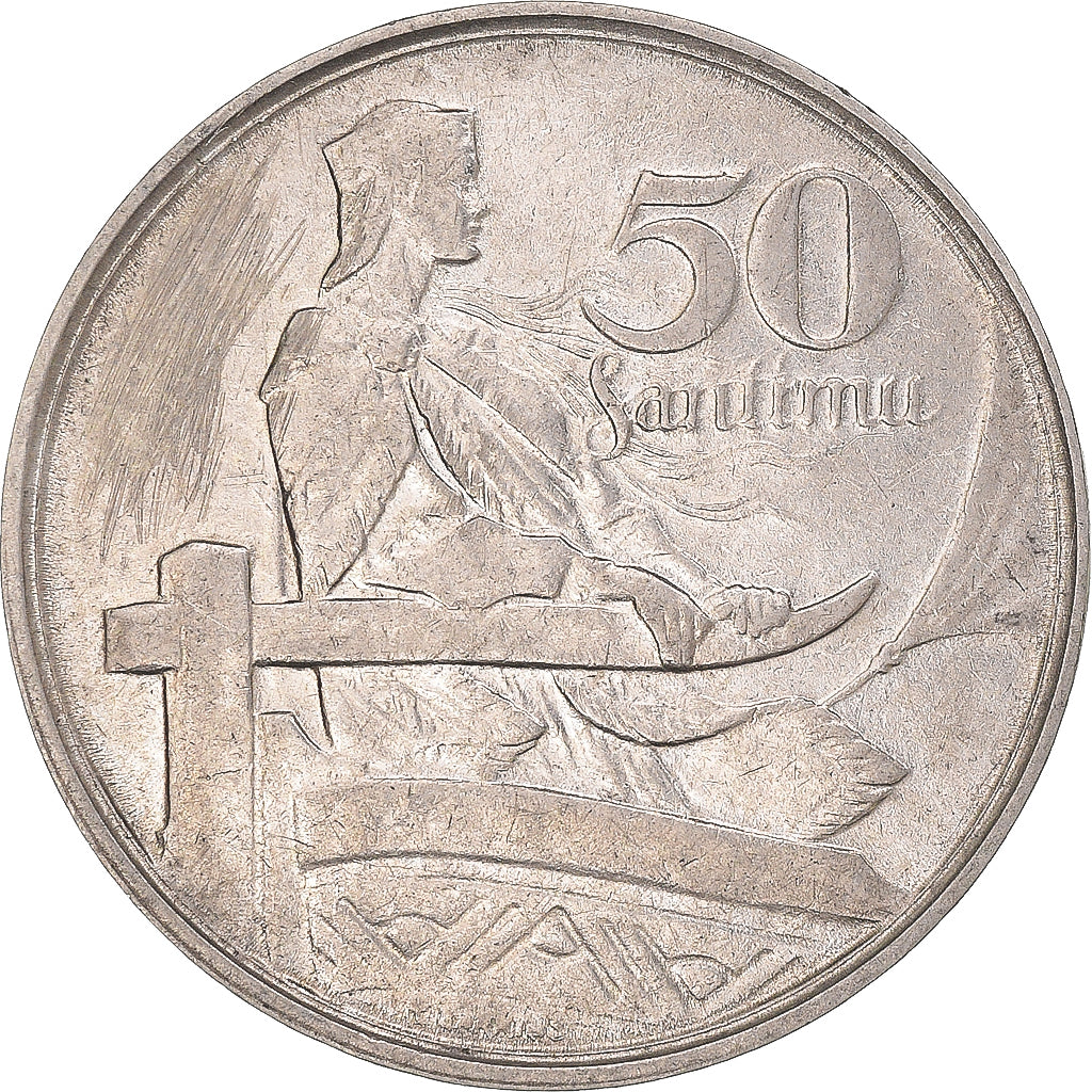 Coin, Latvia, 50 Santimu, 1922, EF(40-45), Nickel, KM:6