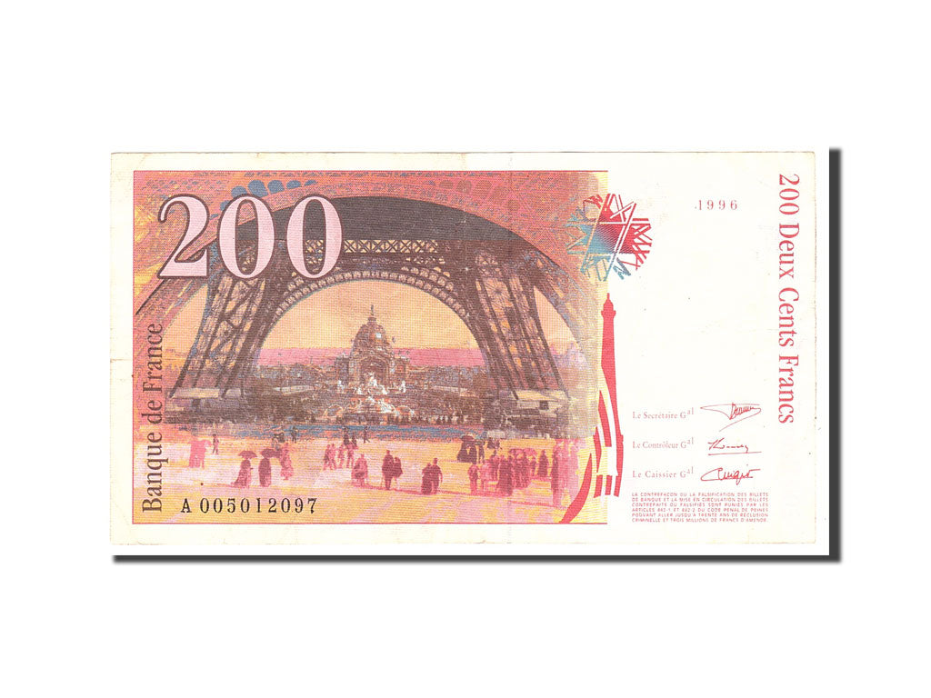 Banknote, France, 200 Francs, 1996, Undated, EF(40-45), Fayette:72.2, KM:159b