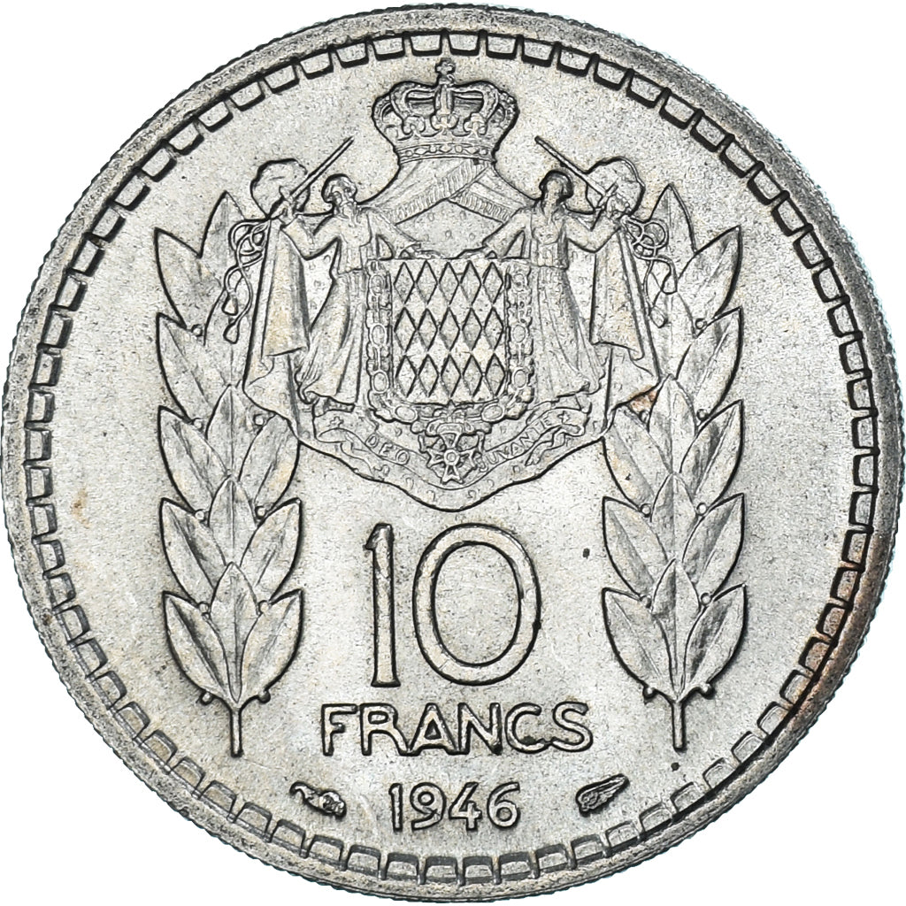 Coin, Monaco, 10 Francs, 1946, AU(55-58), Copper-nickel, KM:123, Gadoury:MC136