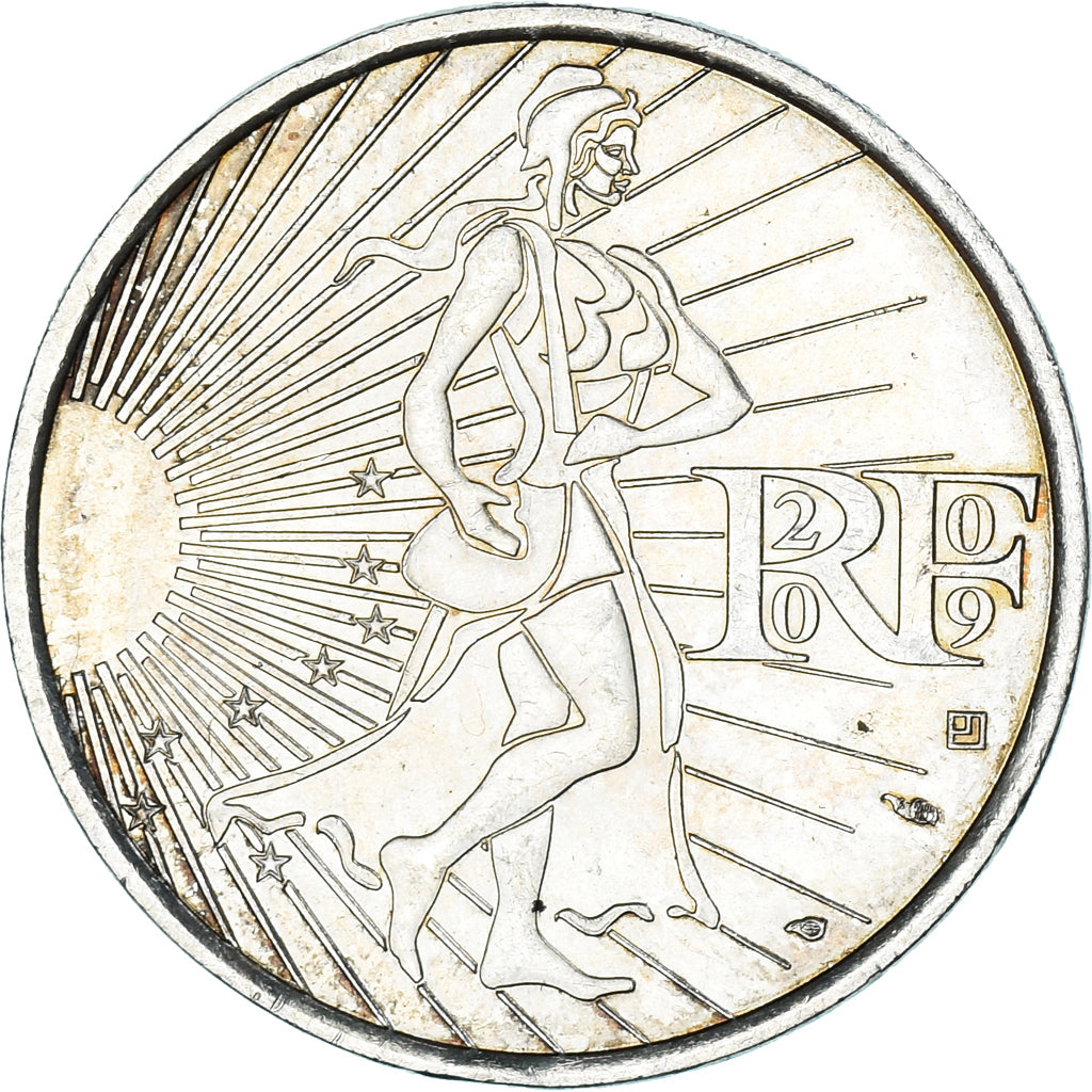 France, 10 Euro, 2009, Semeuse, MS(63), Silver