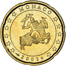 Monaco, 20 Euro Cent, 2002, Paris, SPL-, Ottone, KM:171