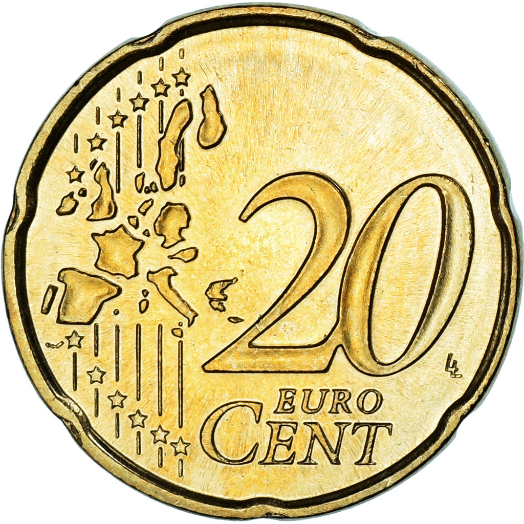 Monaco, 20 Euro Cent, 2002, Paris, SPL-, Ottone, KM:171