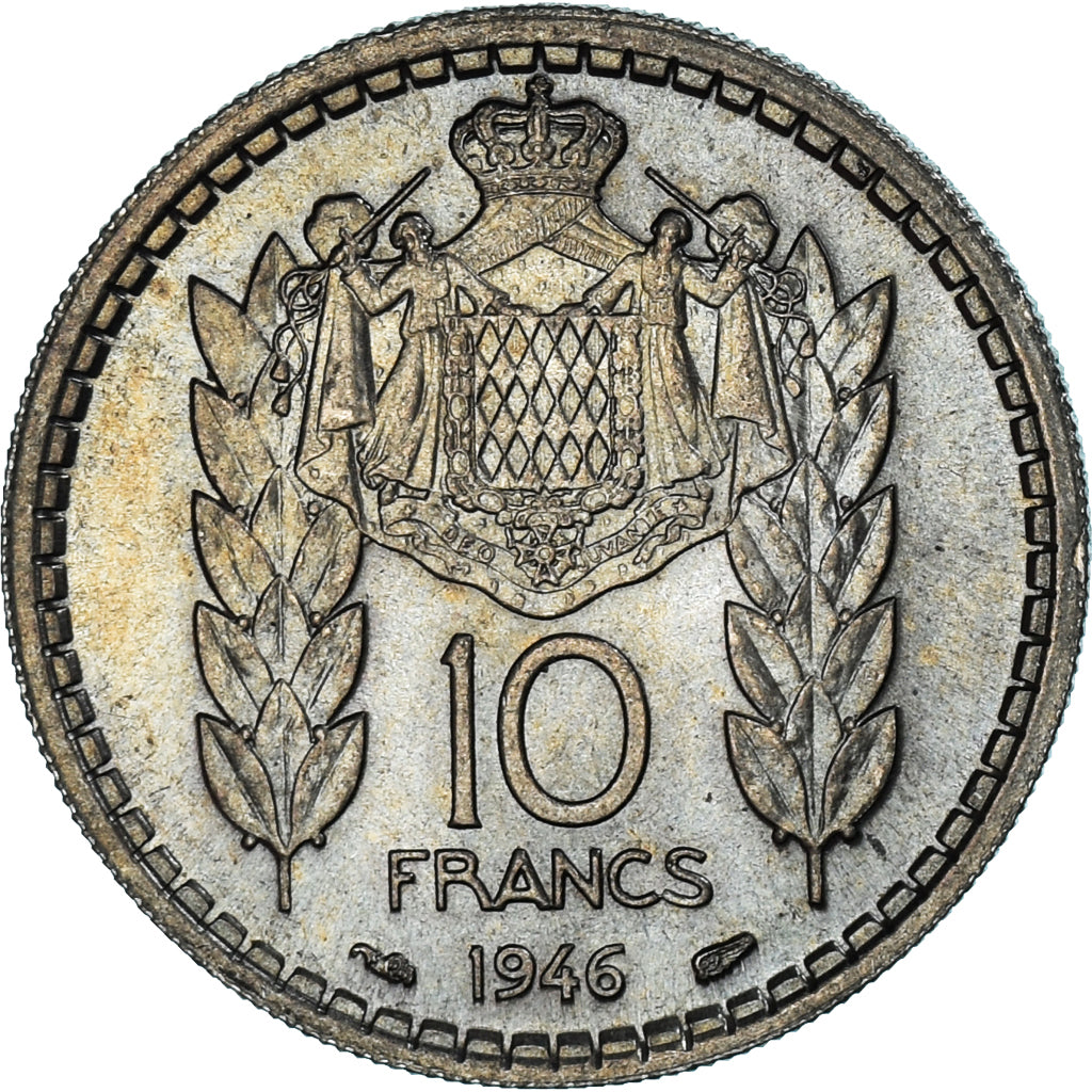 Monnaie, Monaco, 10 Francs, 1946, TTB+, Cupro-nickel, Gadoury:MC136, KM:123