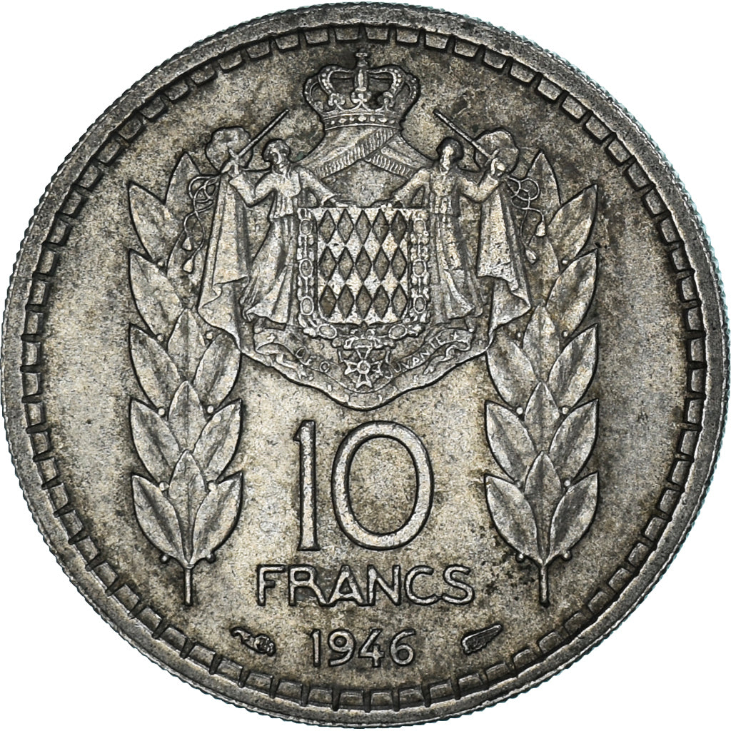 Münze, Monaco, Louis II, 10 Francs, 1946, Paris, S+, Kupfer-Nickel, KM:123