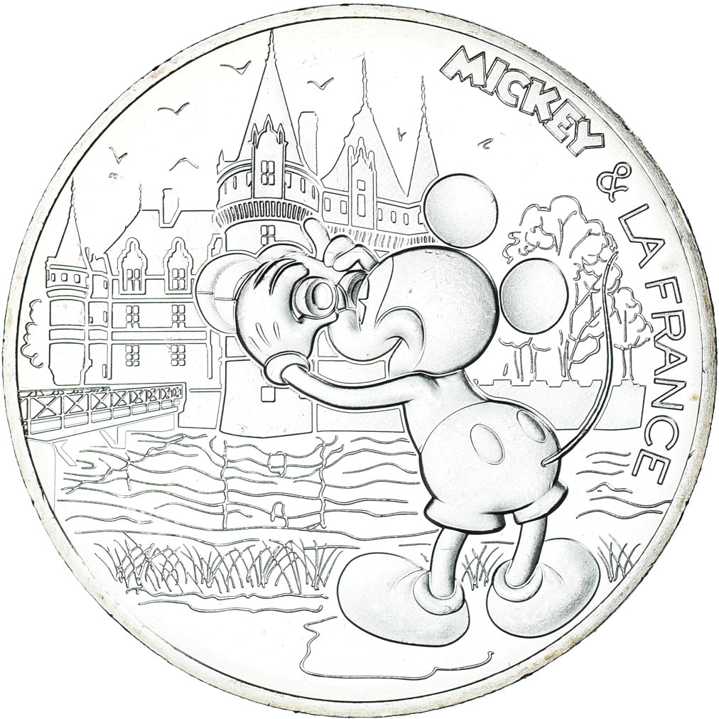 France, 10 Euro, Mickey un tour de Loire, 2018, MS(65-70), Silver