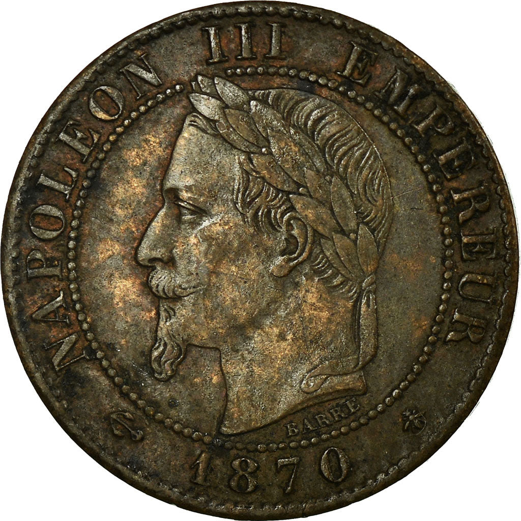 Moneda, Francia, Napoleon III, Napoléon III, Centime, 1870, Paris, MBC+