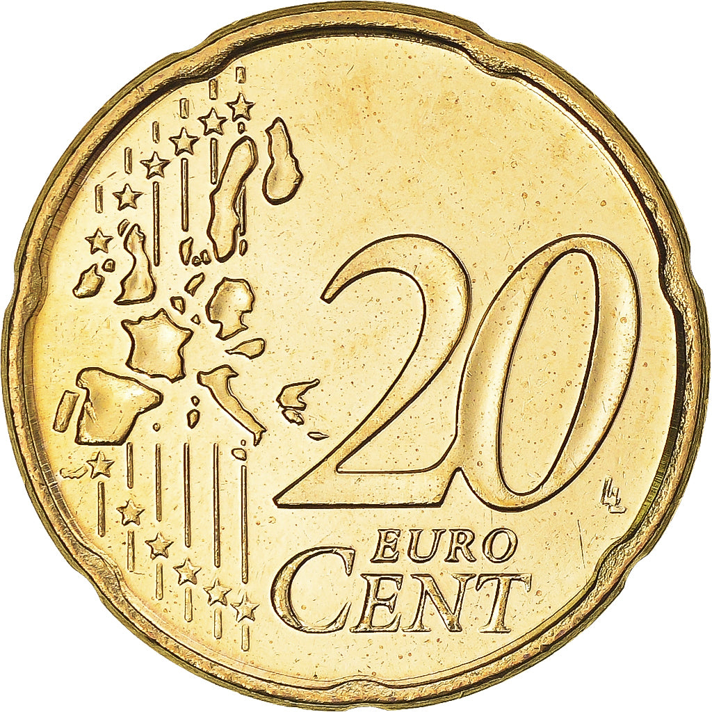 IRELAND REPUBLIC, 20 Euro Cent, 2002, Sandyford, STGL, Messing, KM:36