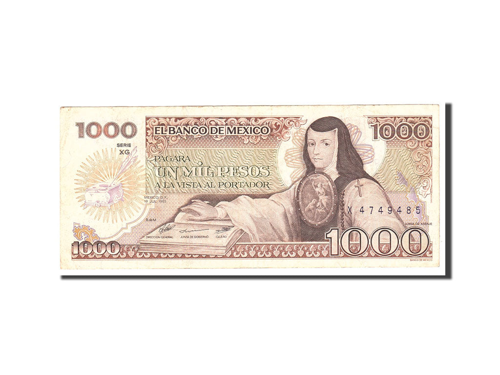 Billete, 1000 Pesos, 1985, México, KM:85, 1985-07-19, BC