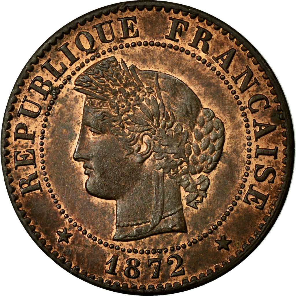 Munten, Frankrijk, Cérès, Centime, 1872, Paris, PR, Bronze, Gadoury:88