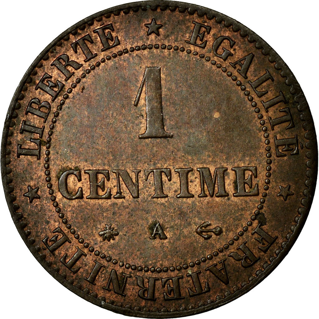 Munten, Frankrijk, Cérès, Centime, 1872, Paris, PR, Bronze, Gadoury:88