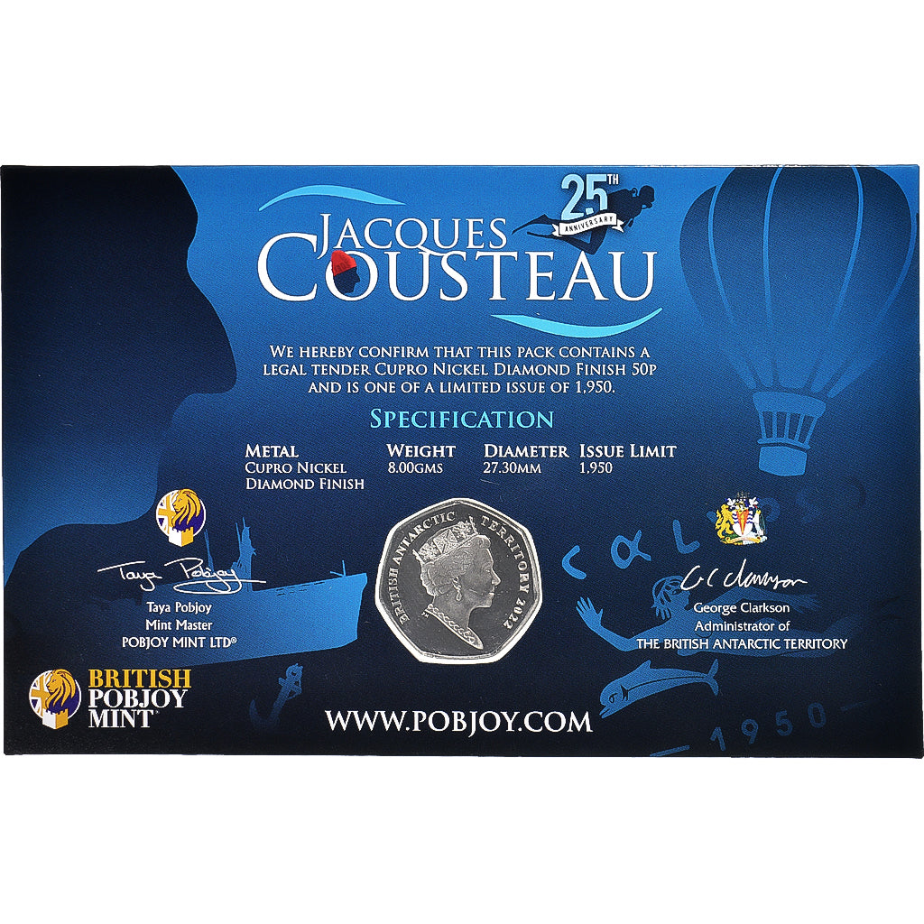 Münze, British Antarctic Territory, 50 Pence, 2022, Pobjoy Mint, Jacques-Yves