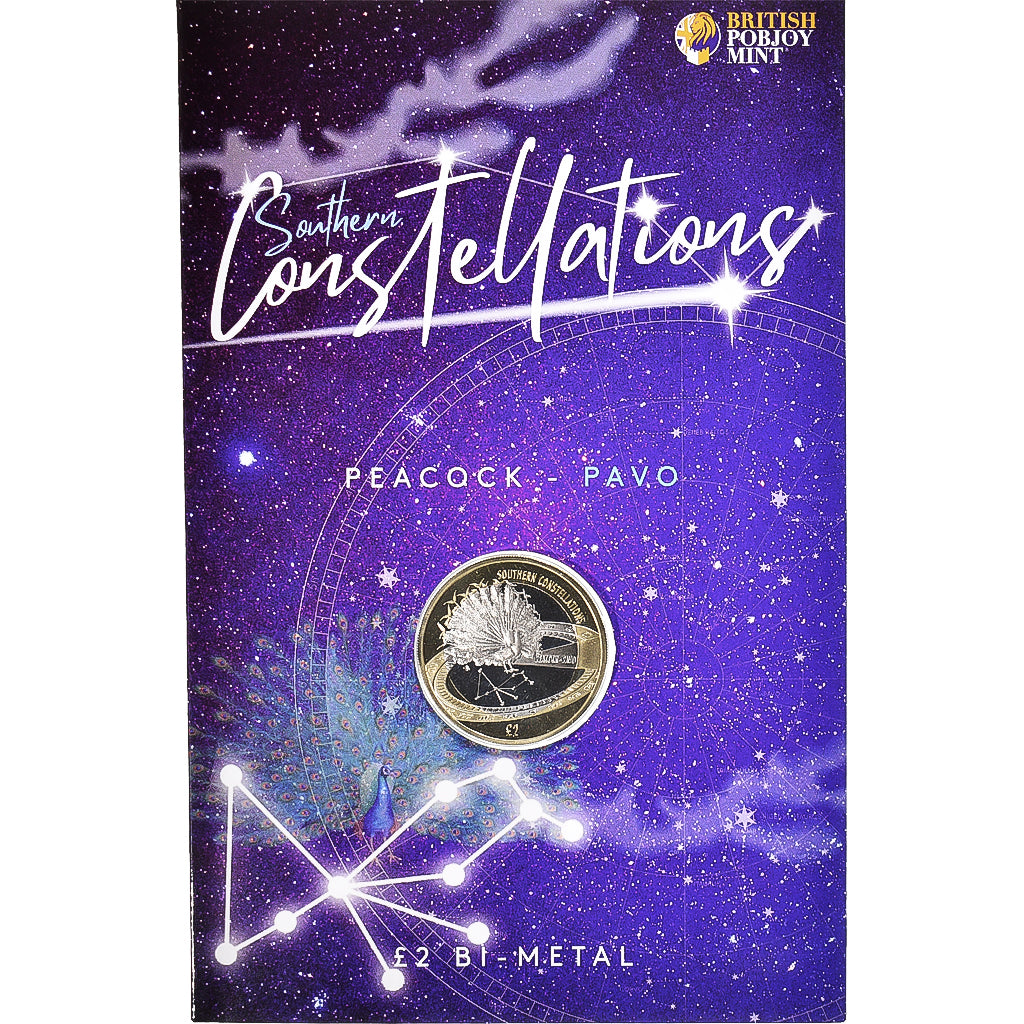 Moneta, British Antarctic Territory, 2 Pounds, 2022, Pobjoy Mint, Pavo