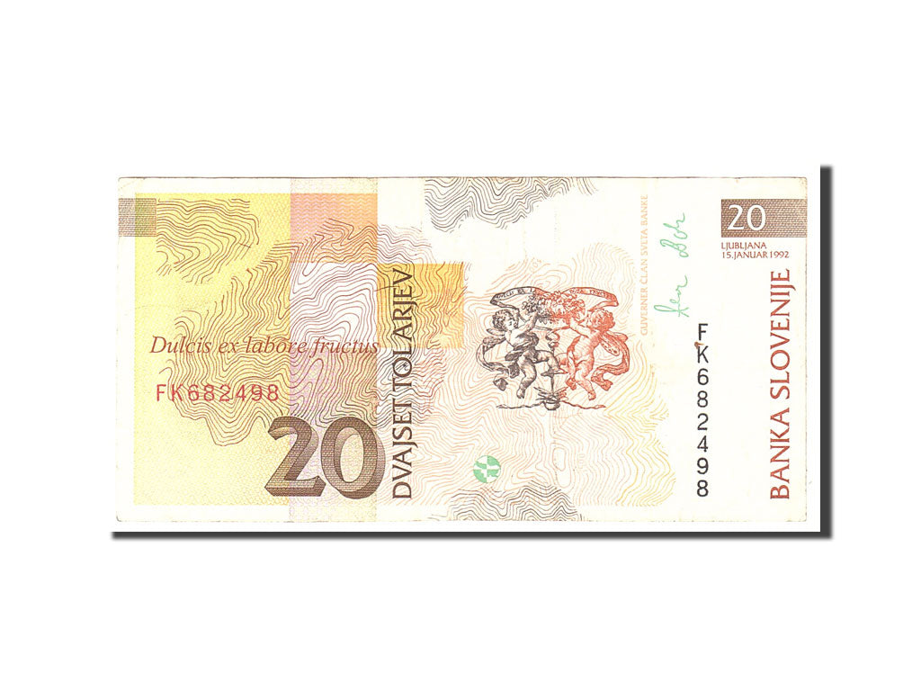 Banknote, Slovenia, 20 Tolarjev, 1992, 1992-01-15, KM:12a, EF(40-45)