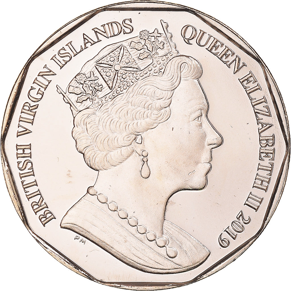 Coin, BRITISH VIRGIN ISLANDS, 1 Dollar, 2019, Coloured James's Flamingo.FDC