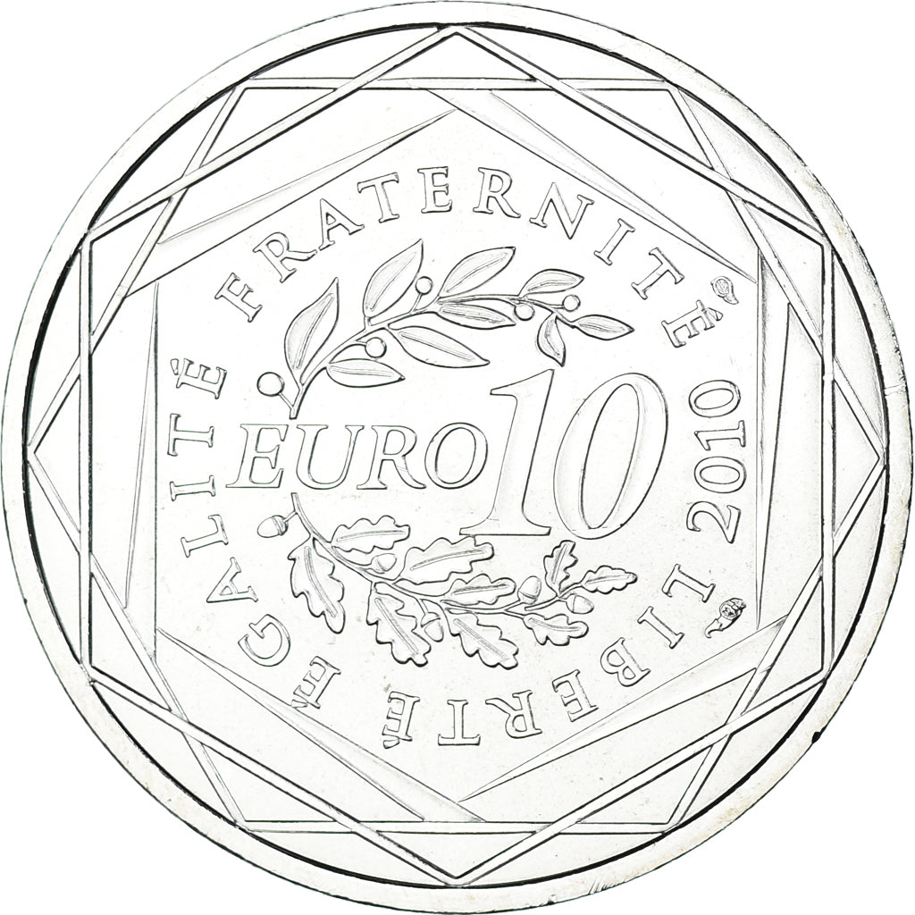 France, 10 Euro, 2010, Paris, Pays De La Loire, FDC, Argent, KM:1665