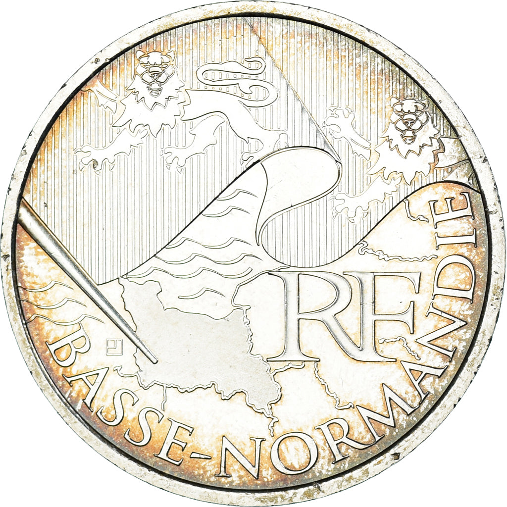 França, 10 Euro, Basse-Normandie, 2010, Paris, MS(65-70), Prata, Gadoury:EU399