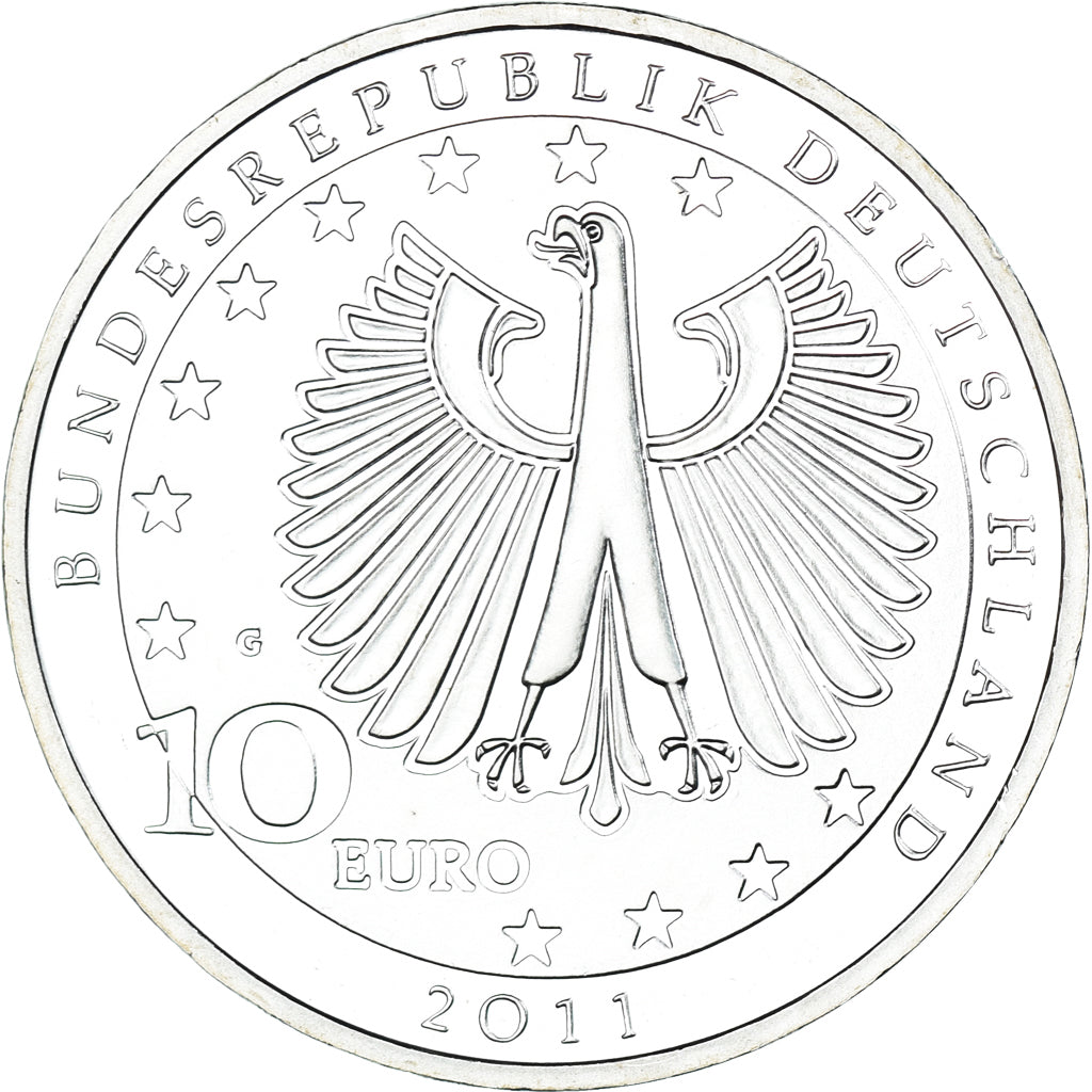 Niemcy - RFN, 10 Euro, 2011, BE, MS(65-70), Srebro, KM:295
