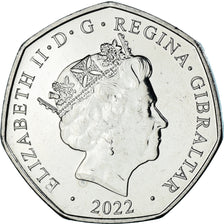 Coin, Gibraltar, 50 Pence, 2022, Christmas, MS(63), Cupronickel