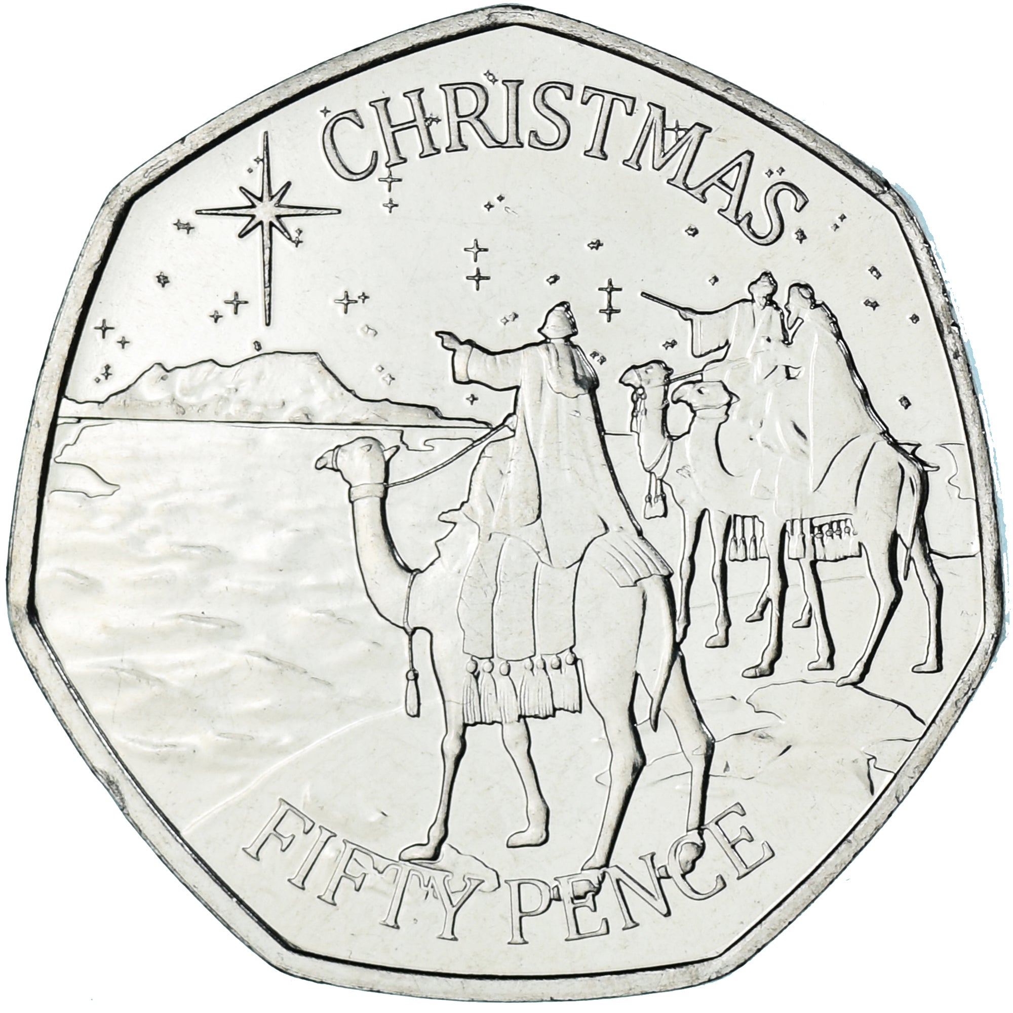 Coin, Gibraltar, 50 Pence, 2022, Christmas, MS(63), Cupronickel