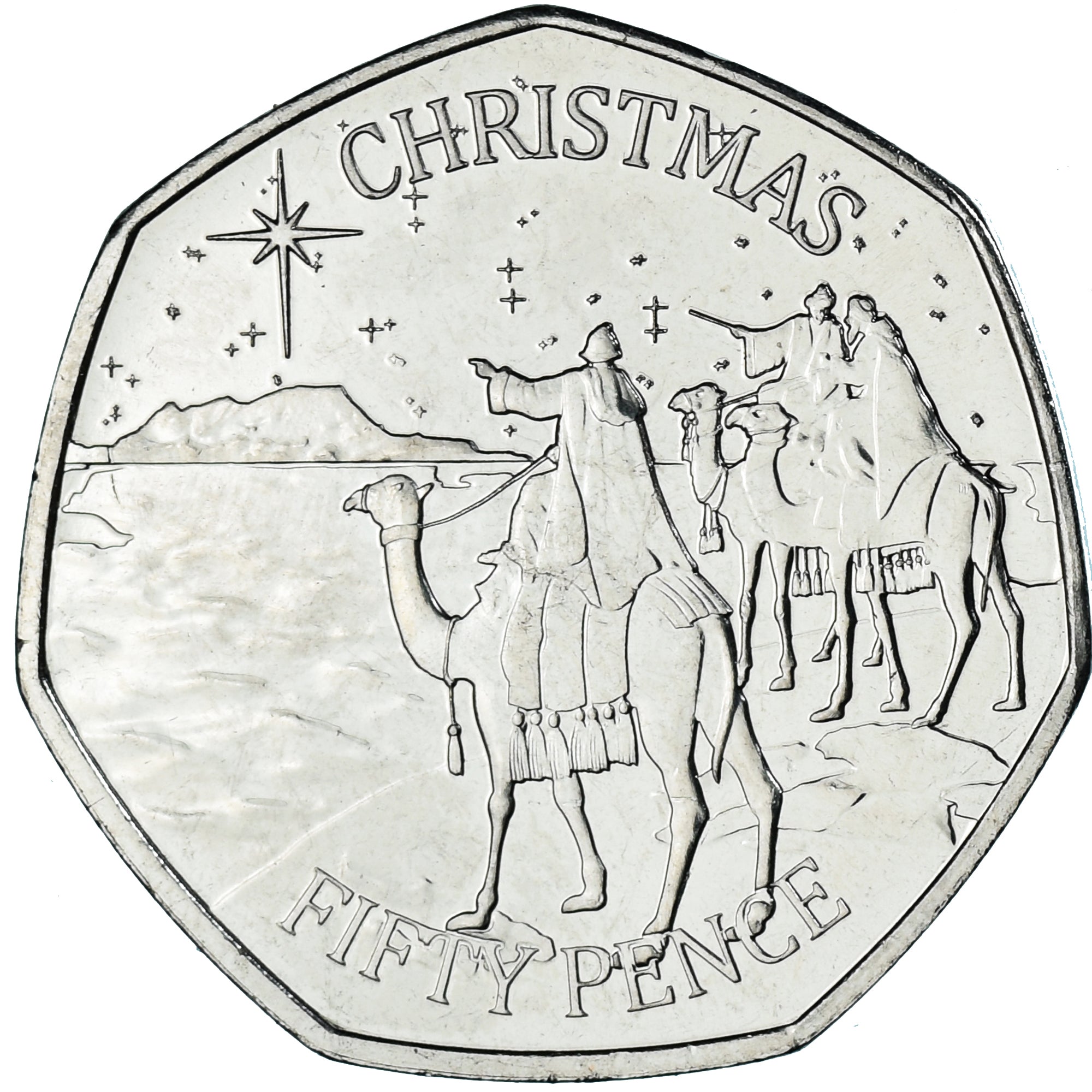 Moneda, Gibraltar, 50 Pence, 2022, Christmas, SC, Cupronickel