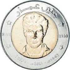 Moeda, Argélia, 100 Dinars, 2021, Ali Amar., MS(63), Bimetálico, KM:143