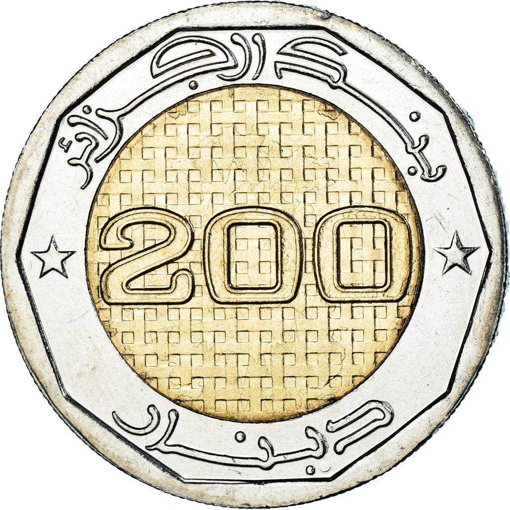 Coin, Algeria, 200 Dinars, 2022, Indépendance., MS(63), Bi-Metallic