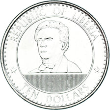 Coin, Liberia, 10 Dollars, 2022, Joseph Jenkins Roberts, MS(63), Nickel plated