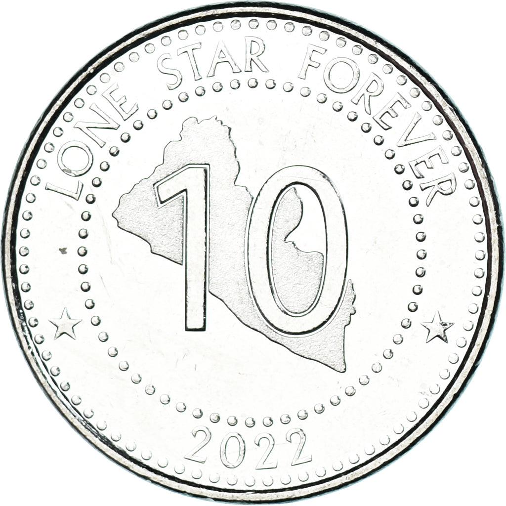 Coin, Liberia, 10 Dollars, 2022, Joseph Jenkins Roberts, MS(63), Nickel plated