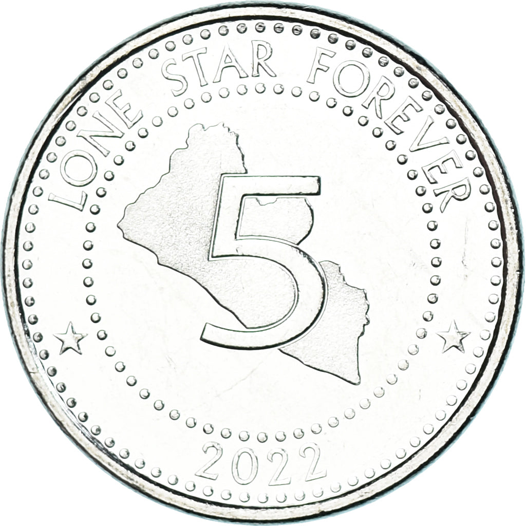 Moneta, Liberia, 5 Dollars, 2022, Edward James Roye, MS(63), Nickel platerowany