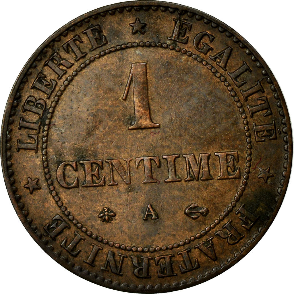 Munten, Frankrijk, Cérès, Centime, 1875, Paris, PR, Bronze, Gadoury:88