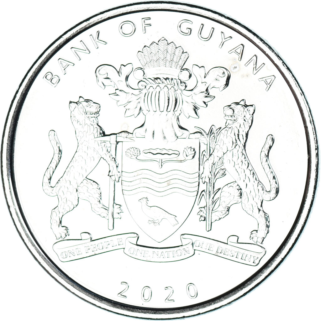 Moneta, Guyana, 100 Dollars, 2020, 50 ans de la République.colorized., SPL